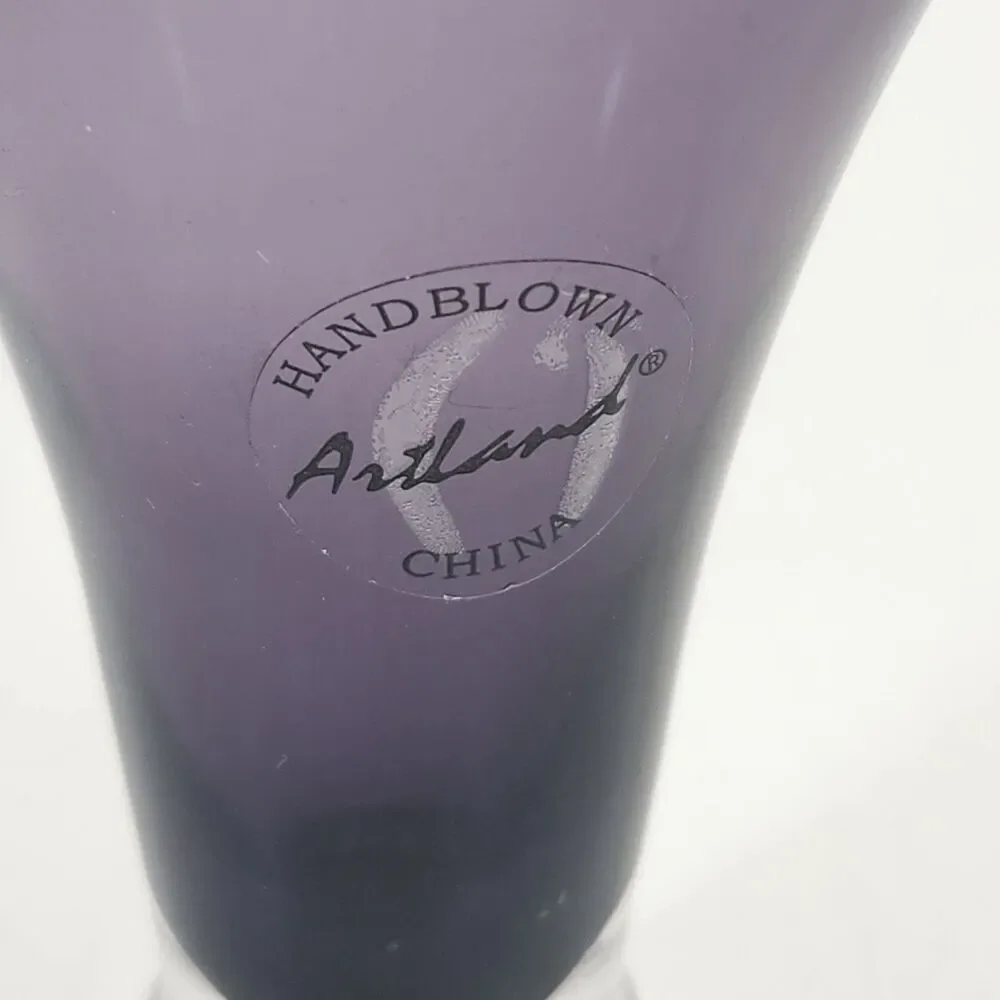 Artland Handblown Shot Glasses Lot of Two Apertif Purple Amethyst Plum Iris NEW